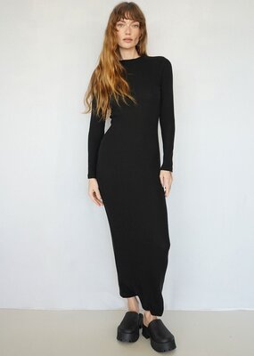 LNA Karlotta Waffle Dress - Black