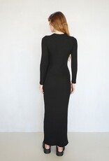 LNA Karlotta Waffle Dress - Black