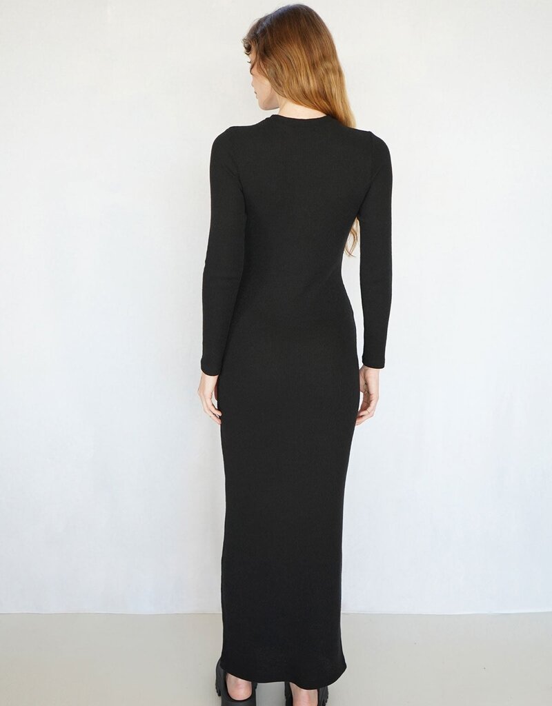LNA Karlotta Waffle Dress - Black