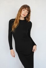 LNA Karlotta Waffle Dress - Black