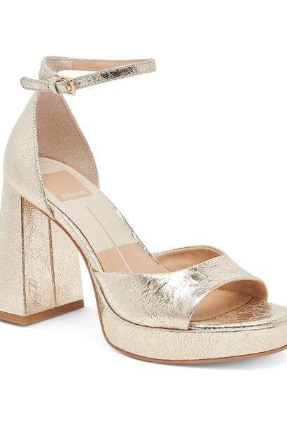 Pandro Heel - Platinum Distressed Leather