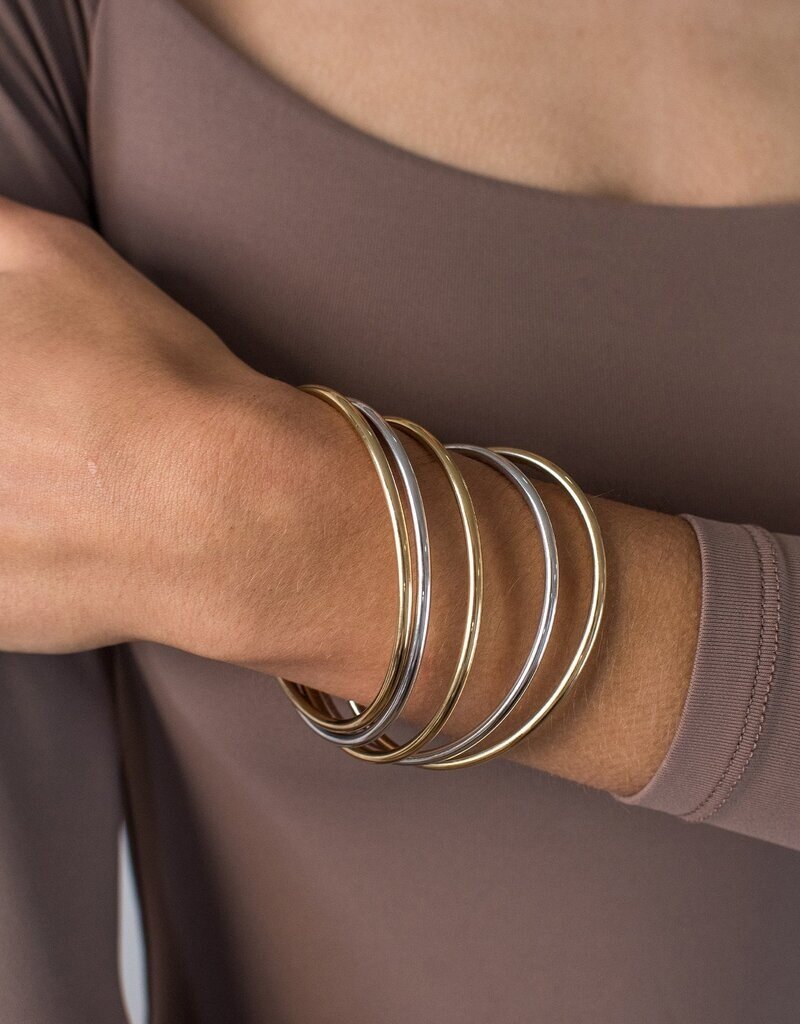Jenny Bird Dane Bangle Set - 5pk Two-Tone 7"