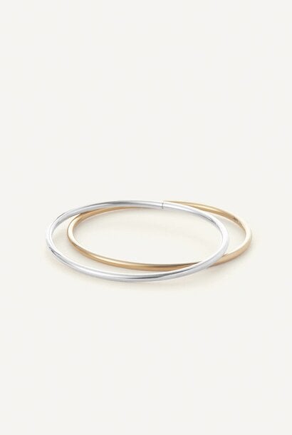 Dane Bangle Set - 2pk Two-Tone 6"