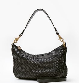 Clare V. Moyen Messenger - Black Woven Zig Zag