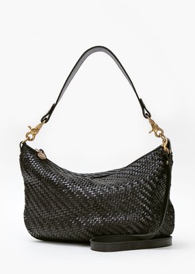 Clare V. Moyen Messenger - Black Woven Zig Zag