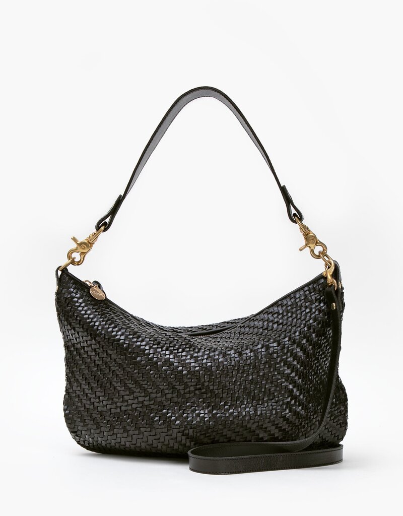 Clare V. Moyen Messenger - Black Woven Zig Zag