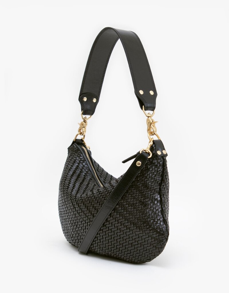 Clare V. Moyen Messenger - Black Woven Zig Zag