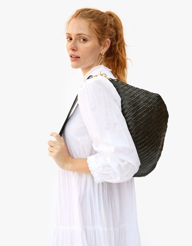 Clare V. Moyen Messenger - Black Woven Zig Zag