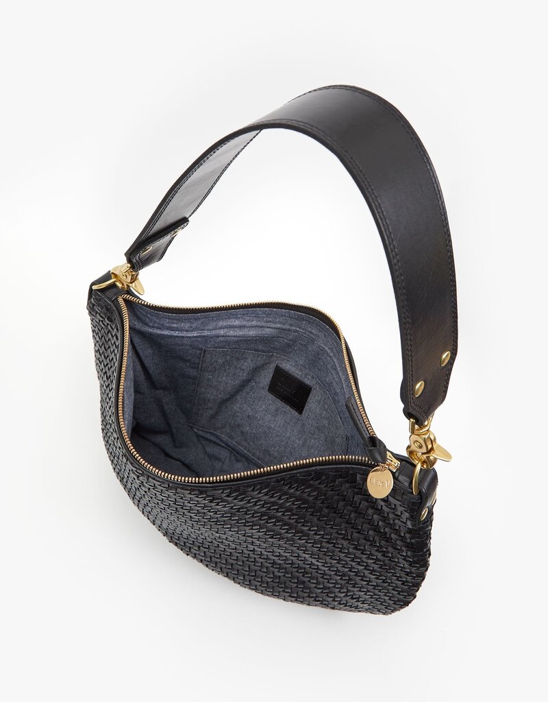 Clare V. Moyen Messenger - Black Woven Zig Zag