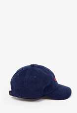 Clare V. Lips Corduroy Baseball Hat - Navy w/ Bright Poppy