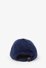 Clare V. Lips Corduroy Baseball Hat - Navy w/ Bright Poppy