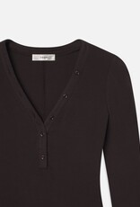 Frame Slinky Long Sleeve Ribbed Henley