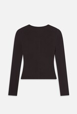 Frame Slinky Long Sleeve Ribbed Henley