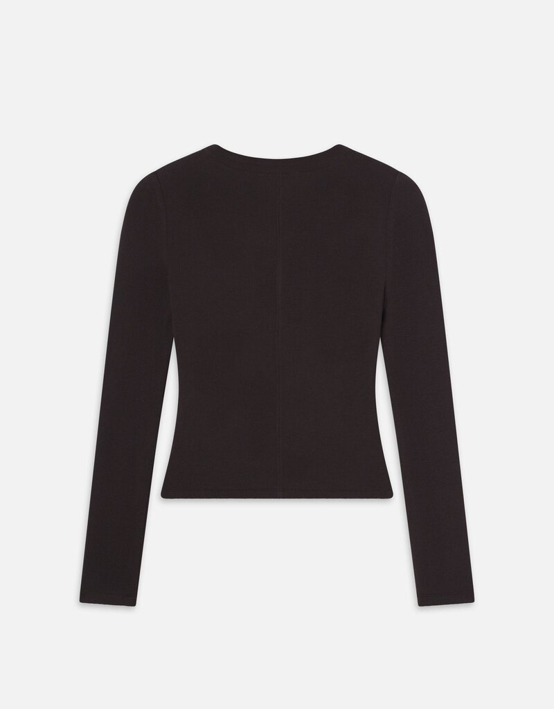 Frame Slinky Long Sleeve Ribbed Henley