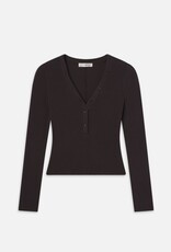 Frame Slinky Long Sleeve Ribbed Henley
