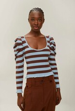 Farm Rio Striped Knit Blouse