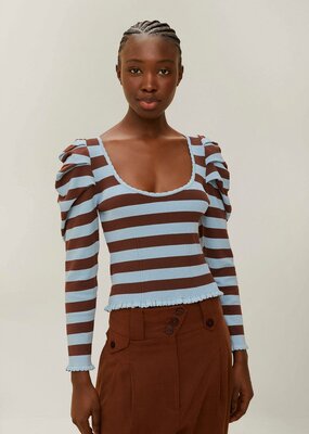 Farm Rio Striped Knit Blouse