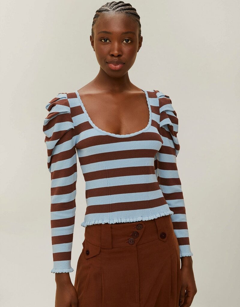 Farm Rio Striped Knit Blouse