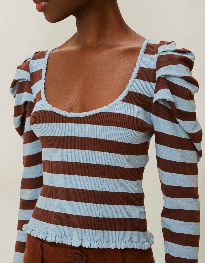 Farm Rio Striped Knit Blouse