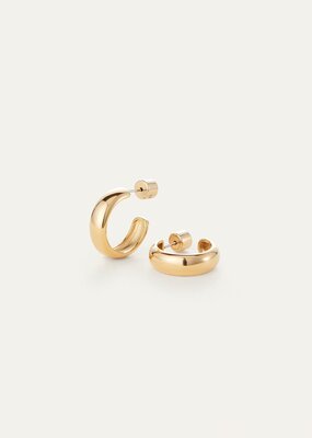 Jenny Bird Staple Hoops Small - Gold