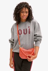 Clare V. Petit Moyen Messenger - Bright Poppy & Bordeaux Woven Checker