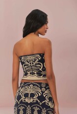 Farm Rio Black Ainika Tropical Splendor Knit Top