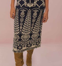 Farm Rio Black Ainika Tropical Splendor Knit Midi Skirt