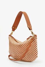 Clare V. Moyen Messenger - Natural & Cream Woven Checker