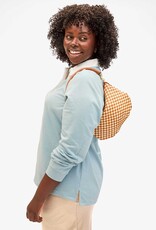 Clare V. Petit Moyen Messenger - Natural & Cream Woven Checker