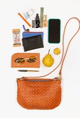 Clare V. Petit Moyen Messenger - Natural & Cream Woven Checker