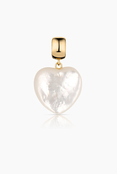 Gemma Mother of Pearl Heart Ball Charm