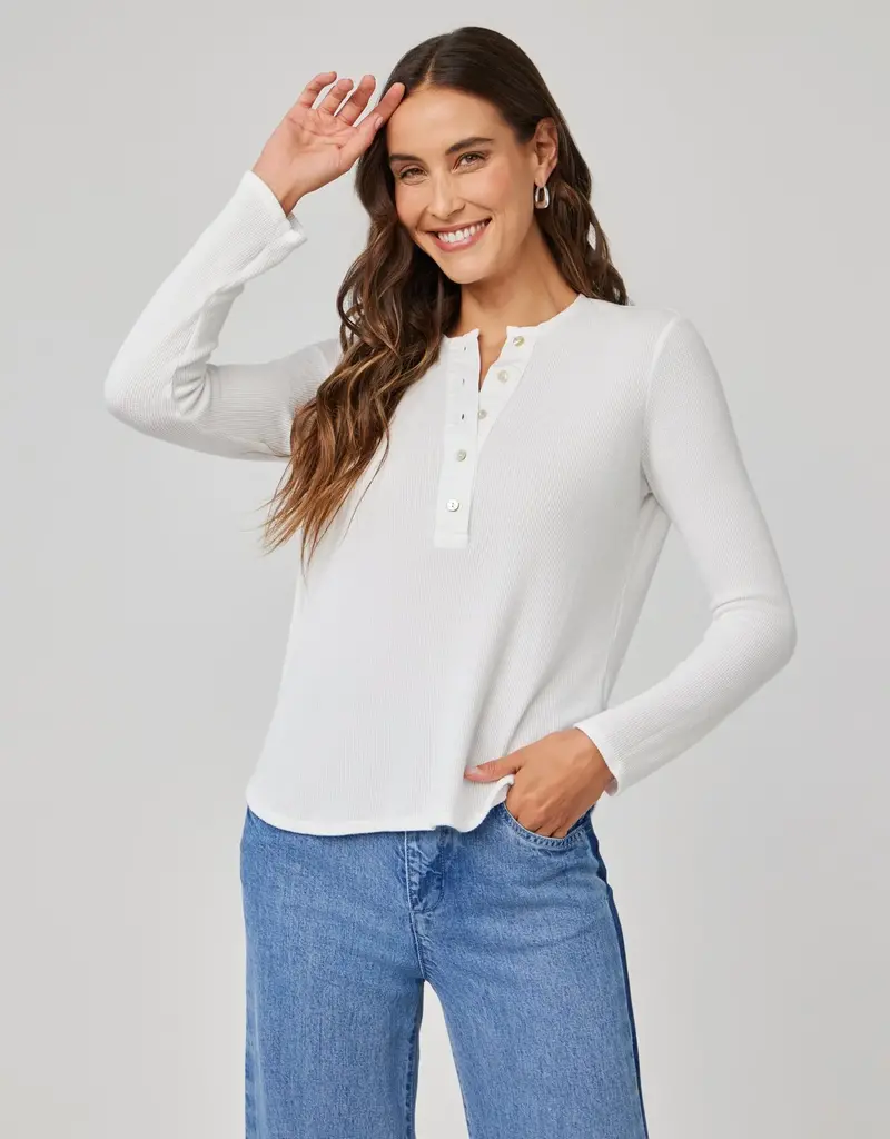 Bella Dahl Long Sleeve Wide Placket Henley