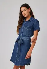 Bella Dahl Short Sleeve Seamed Shirt Dress