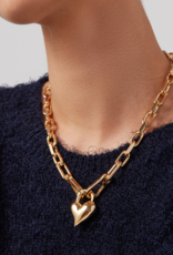 Jenny Bird Padlock Heart Pendant Necklace - Gold