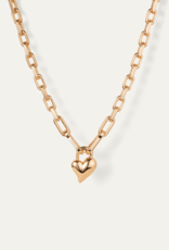 Jenny Bird Padlock Heart Pendant Necklace - Gold