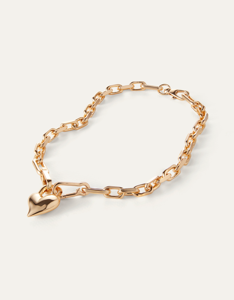 Jenny Bird Padlock Heart Pendant Necklace - Gold