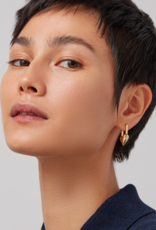 Jenny Bird Padlock Heart Huggie Earrings - Gold