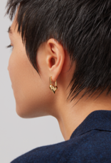 Jenny Bird Padlock Heart Huggie Earrings - Gold