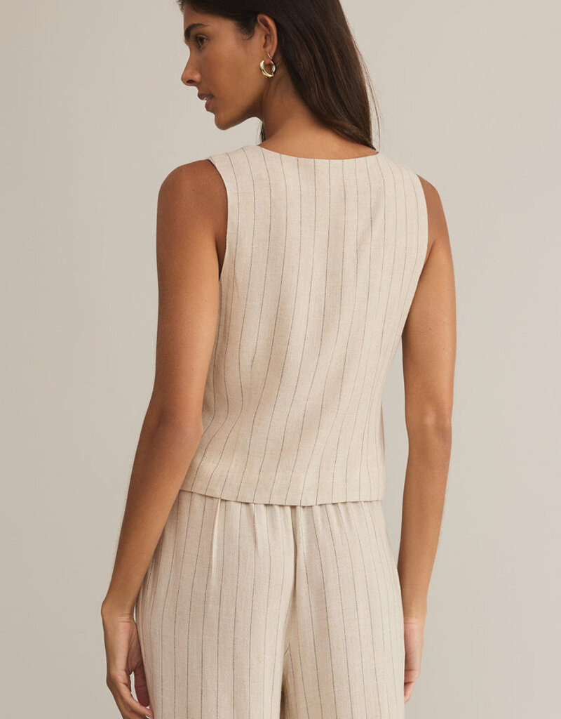 Z Supply Belfort Pinstripe Linen Vest
