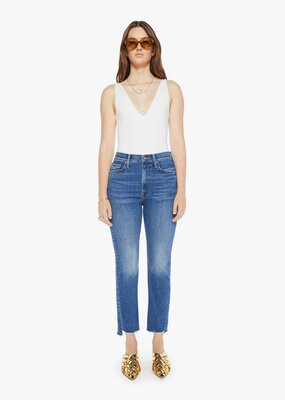Mother High Waisted Rider Ankle Step Fray - Over The Top