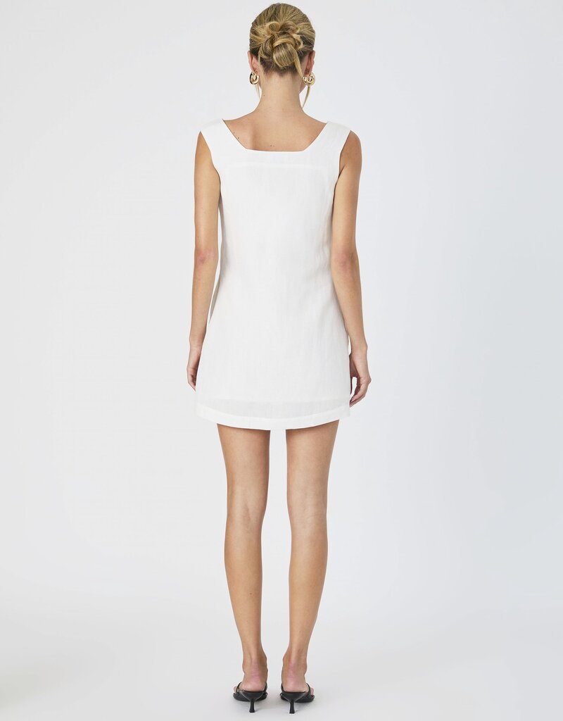 French Connection Birdie Linen Square Neck Mini Dress