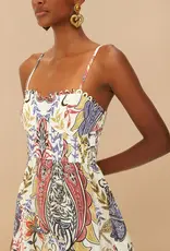 Farm Rio Off-White Boho Glam Loopy Trim Maxi Dress