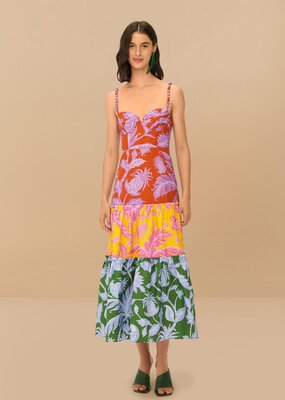 Farm Rio Tropical Swing Mix Midi Dress