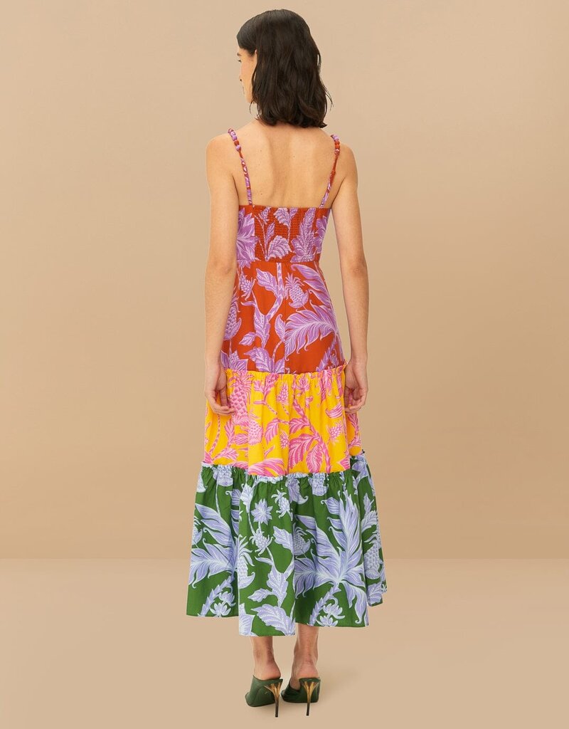 Farm Rio Tropical Swing Mix Midi Dress