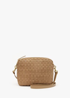 Clare V. Midi Sac - Clay Nappa & Suede Woven Checker