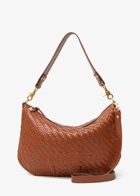 Clare V. Moyen Messenger - Hazelnut Woven Zig Zag
