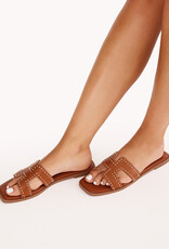 Billini Gordy Sandal - Tan & Gold Studs