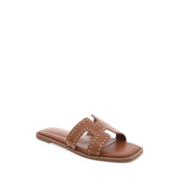 Billini Gordy Sandal - Tan & Gold Studs