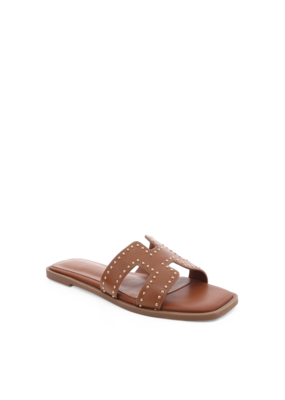Billini Gordy Sandal - Tan & Gold Studs