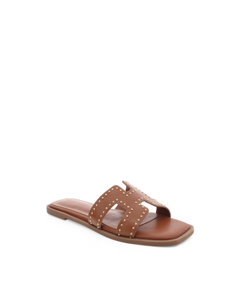 Billini Gordy Sandal - Tan & Gold Studs